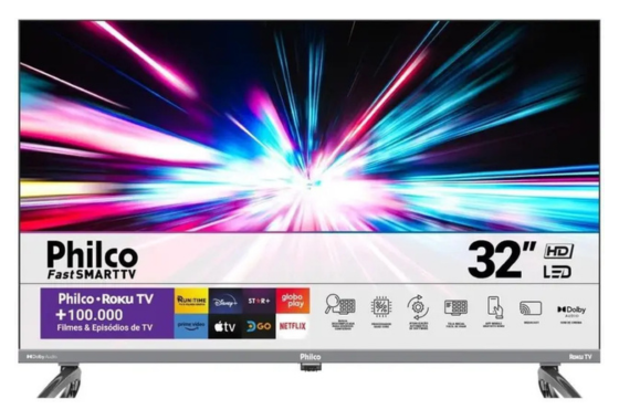 [Smart Tv 32 Philco Ptv32k34rkgb Roku Tv Led Dolby Audio]